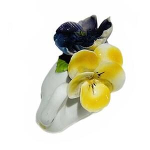 Vintage English Aristocrat Bone China Swan Yellow Purplish/Blue Floral